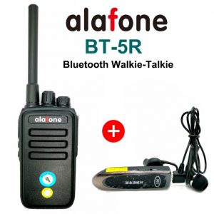 Alafone BT-5R Bluetooth Walkie Talkie 5W UHF Two Way Radio with Wireless Headset