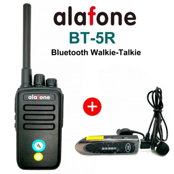 Alafone BT-5R Bluetooth Walkie Talkie 5W UHF Two Way Radio with Wireless Headset