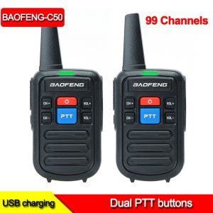Hotsale Baofeng BF-C50 Dual PTT Buttons 99 Channels Mini Walkie Talkie