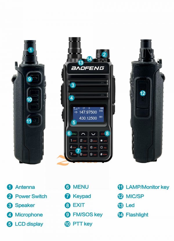 Long Range 10W Walkie Talkie Baofeng UV10R Pro Two Way Radio - Image 5