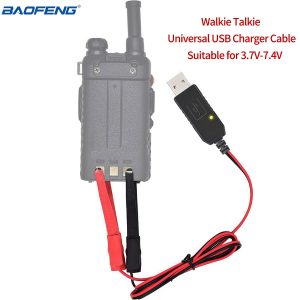New Walkie Talkie Universal Battery USB Charger Cable for baofeng 5R UV82 888S Kenwood Yaesu