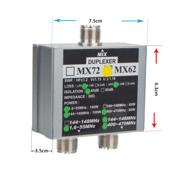 Hotsale DIY Walkie Talkie Duplexer Antenna MIX MX62 Antenna Combiner Amateur Transceiver - Image 3