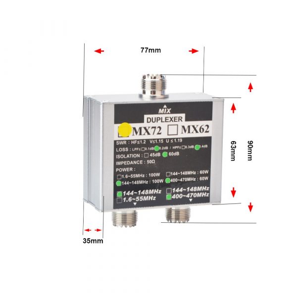 New DIY Ham Mobile Radio Antenna Combiner Dual Band MIX MX72 Duplexer Antenna - Image 2