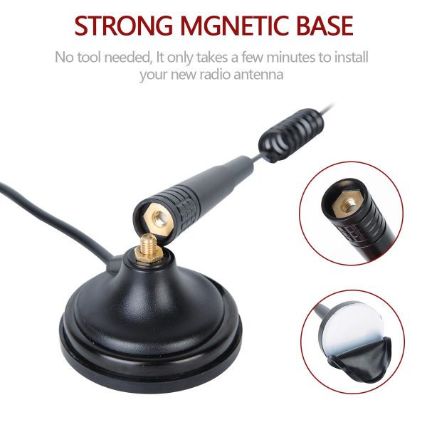 INTEK MAG-1345 CB Radio Whip 27MHz CB Antenna Magnetic Antenna 26-28MHz Mobile Shortwave Radio AM/FM Citizen Brand Radio - Image 4