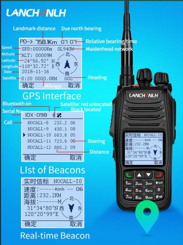HG-UV98 Dual-Band UHF VHF APRS Walkie talkie Positioning Track GPS Bluetooth - Image 2