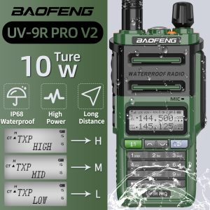 Dual Band 10W True Baofeng UV-9R Pro Waterproof Two-way Radios