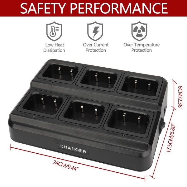 Multi Gang Charger Double Rows Six Way Charger for Baofeng UV9R Plus Pro BF-9700 A58 etc - Image 3