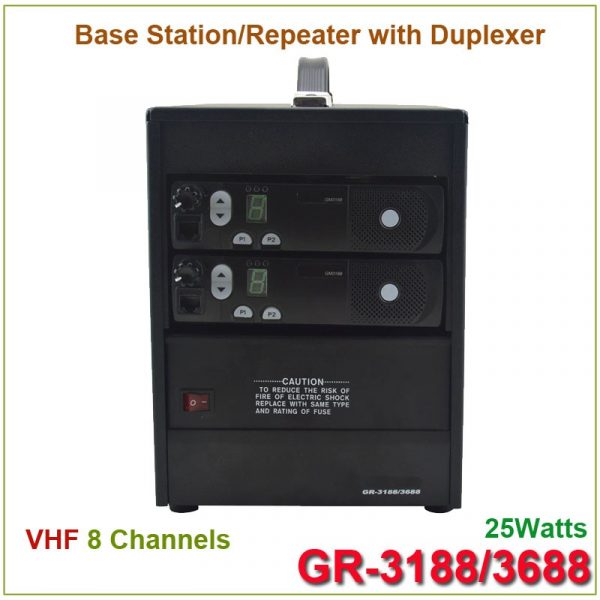 Motorola GR3188/3688 Base Station Repeater VHF 25Watts 8 Channels with Duplexer 