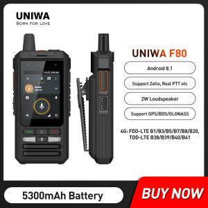 UNIWA F80 4G Phone Real PTT POC Walkie Talkie Dual SIM 5300mAh Battery