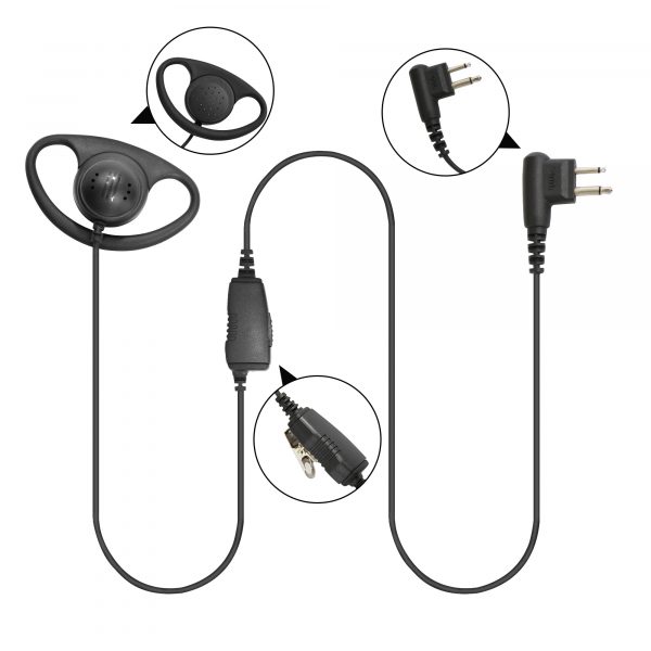 Hotselling D Style Headset  for Motorola Portable Two Way Radio
