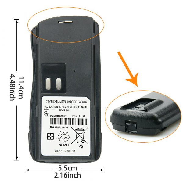Motorola PMNN4063BRT Battery for Motorola AXU4100 AXV5100 CP125 GM338 GM398 GP2000 GP2100 P020 VL130 Radio - Image 5