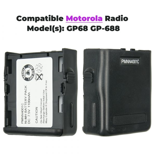 1100mAh PMMN4001C Replacement Battery for Motorola PMMN4013 PMNN4000 GP68 GP688 - Image 2