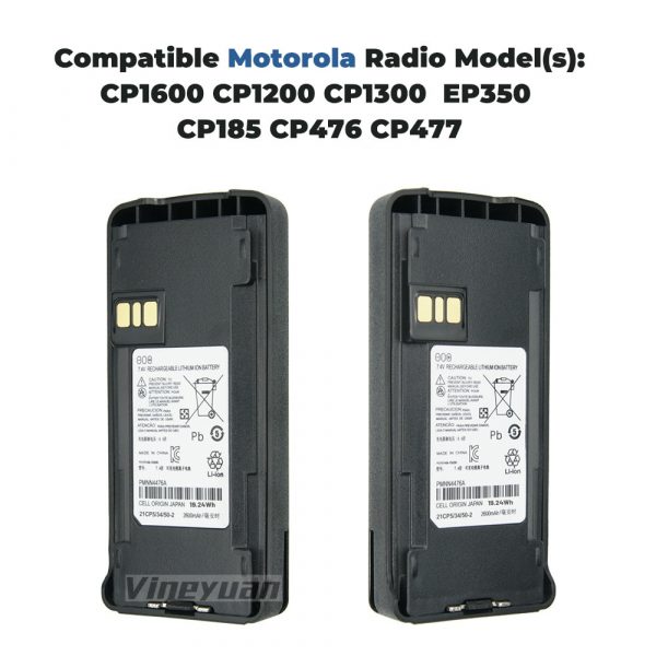 Rechargeable Batteries PMNN4476A Motorola Battery for Motorola CP1200 CP1300 CP1600 EP350 CP185 Radio - Image 3