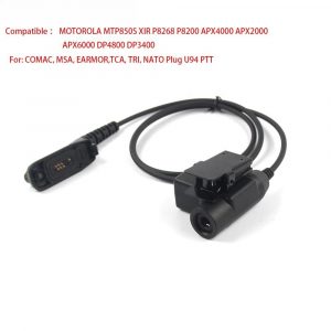 U94 PTT Cable Walkie Talkie U94 PTT Adapter for MOTOROLA MTP85OS XIR P8268 P8200 APX4000 APX2000