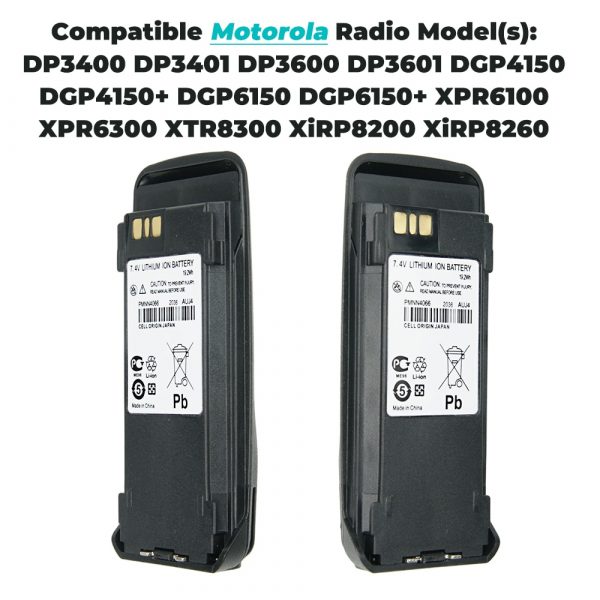 Replacement Batteries Motorola Radios PMNN4066 Battery for Motorola MTR3000, XPR6350 MTR2000 XPR6580 XPR6500 - Image 2