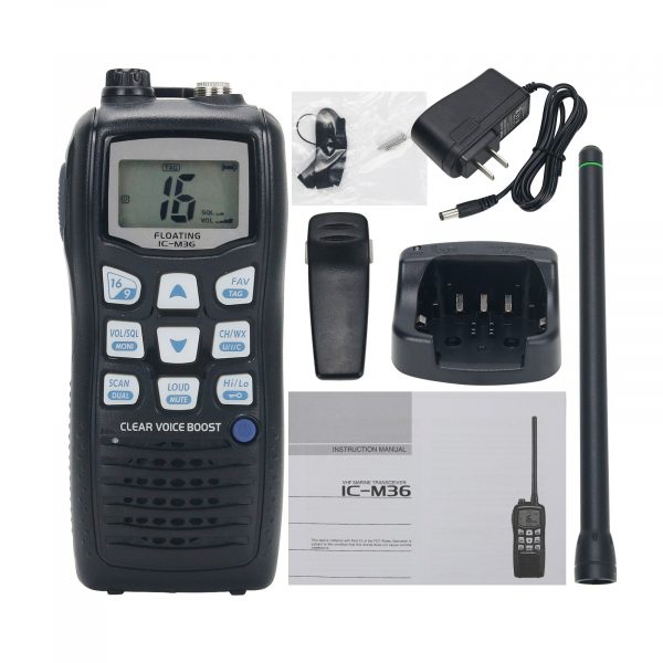 ICOM M36 Floating VHF Marine Radio 6W 10KM ICOM IC-M36 Portable Transceiver