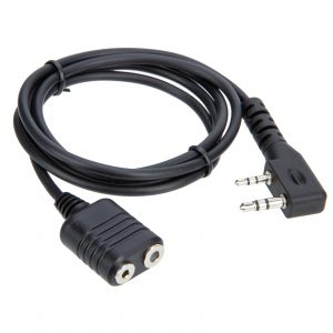 5pcs K type 2 Pin Microphone Earpiece Extended Cable for Kenwood TYT Baofeng HYT Puxing etc Radios