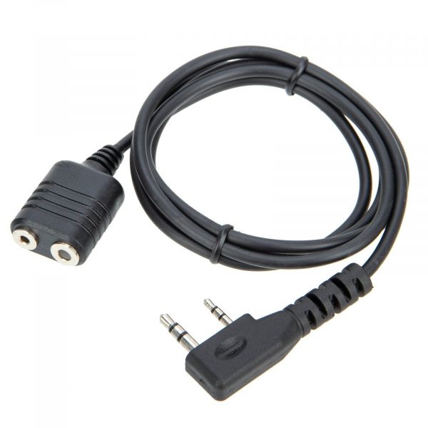 Universal Intercom K type 2 Pin Speaker Mic Headset Earpiece Extension Cord Cable - Image 2