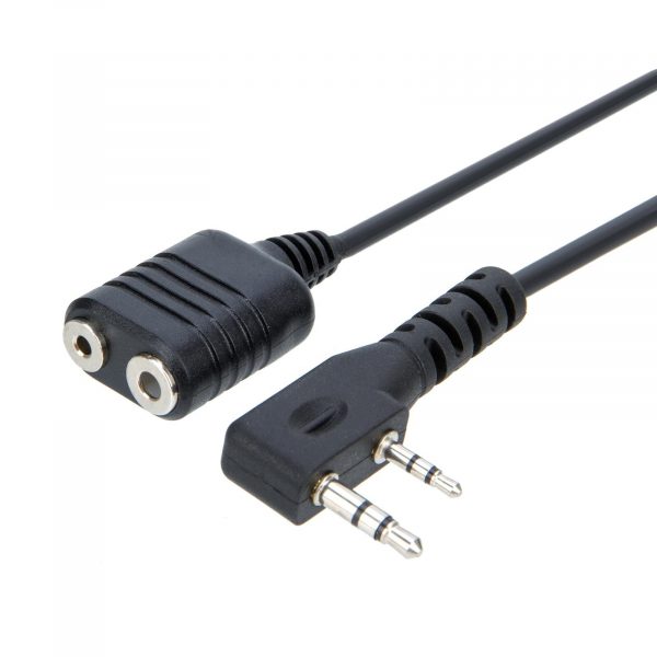 Universal Intercom K type 2 Pin Speaker Mic Headset Earpiece Extension Cord Cable - Image 3