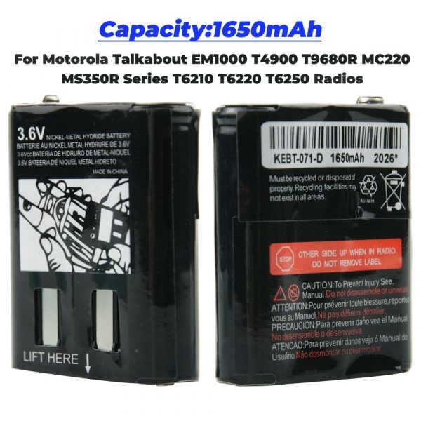 10PCS Wholsale Motorola Radios Spare Battery KEBT-071A/B/C/D for HKNN4002 Rechargeable Batteries - Image 3