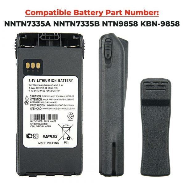 NNTN7335B IMPRES Battery for Motorola XTS1500 XTS2500 PR1500 MT1500 Replacement Battery - Image 2
