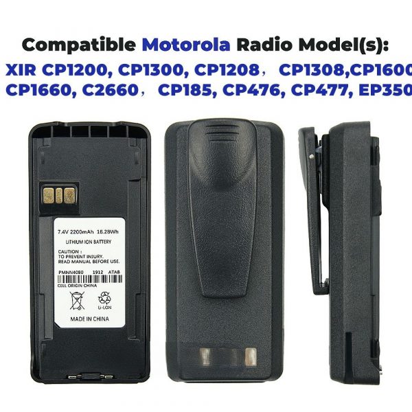 Motorola Batteries PMNN4080 PMNN4081 Battery For CP1600 CP1660 CP1300 CP1200 CP1308 EP350 CP185 CP1208 CP1308 Radio - Image 2