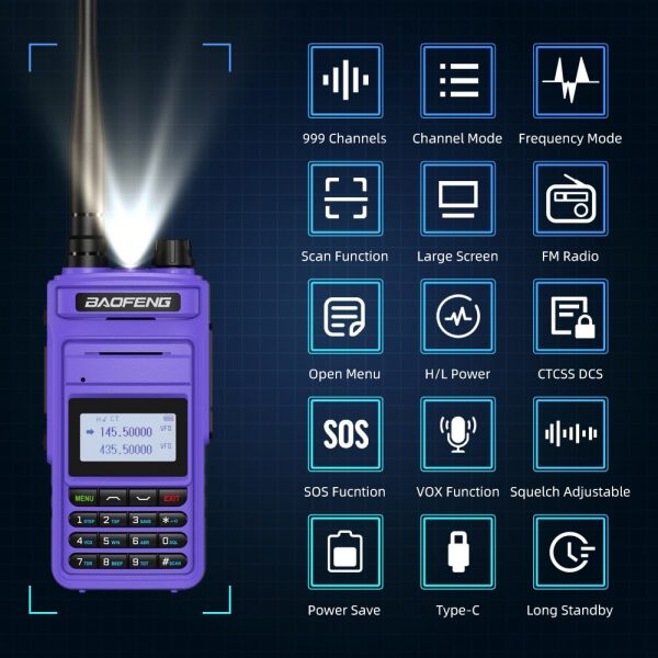 V1 V2 Version Baofeng UV-999 Pro Max 10W Long Range 999CH Dual Band FM Two Way Radio UV13 Walkie Talkie - Image 4