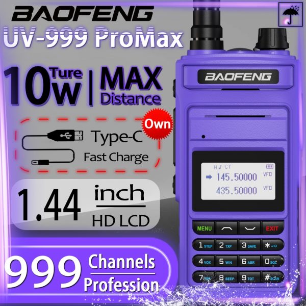 V1 V2 Version Baofeng UV-999 Pro Max 10W Long Range 999CH Dual Band FM Two Way Radio UV13 Walkie Talkie - Image 2