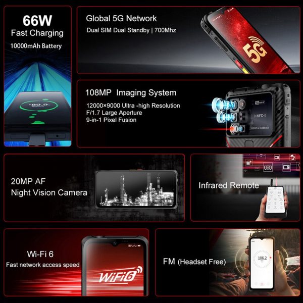 2023 New CONQUEST S23 5G DMR Smartphone108MP Camera 12GB 256GB 66W Thermal Imaging Night Vision  IP68 Waterproof Mobile Phone - Image 5