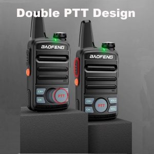 2PCS T99 BAOFENG MINI WALKIE TALKIE UHF Dual PTT Compact small portable two way radio BF-T99 with earpiece
