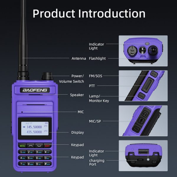 2Pcs Baofeng UV-999 Pro Max 10W Long Range 999CH Professional Walkie Talkie Dual Band CB Ham Radios FM Two Way Radio UV13 - Image 4