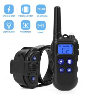 2km for 1/2/3 Dogs Waterproof Training Collar With Walkie-Talkie Beep Vibration Shock