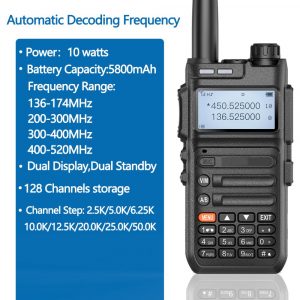Talinfone 8800 Plus Automatic Wireless Copy Frequency Walkie Talkie UHF VHF Scan Radio