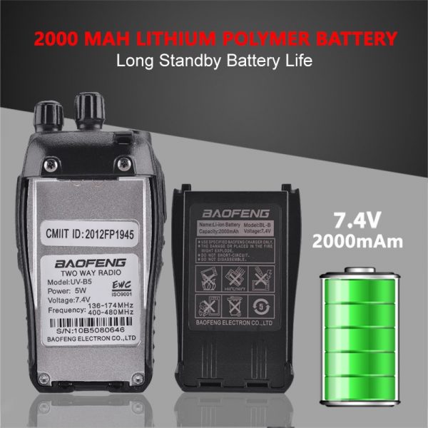 BaoFeng UV-B5 Double Frequency VHF UHF Walkie Talkie Baofeng B5 Small Portable Radio Mini LCD Screen - Image 3