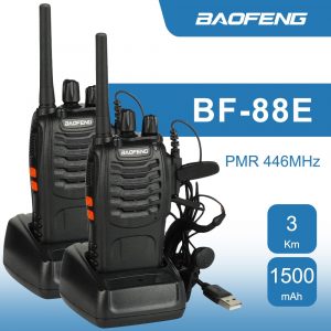 2Pcs License Free Baofeng BF-88E PMR446MHz Two Way Radio A pair Baofeng PMR Walkie Talkie with Earpieces