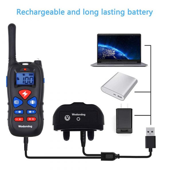 Dog Training Collar with Remote Transmitter Electric Shock collar Vibration sound Light Modes Waterproof Bark Collar - Image 3