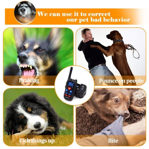 Dog Training Collar with Remote Transmitter Electric Shock collar Vibration sound Light Modes Waterproof Bark Collar - Image 5
