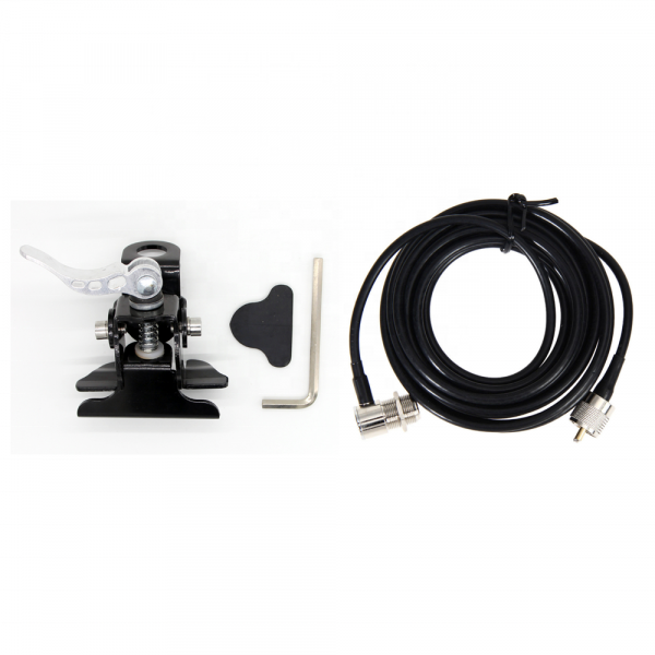 Hand pressed quick release Stainless steel Car Mobile Radio Antenna Mount Bracket with 5M RG58 Antenna Extension Cable