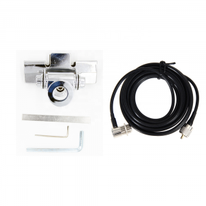 RB-400 White Car Mobile Radio Antenna Mount Bracket with 5M RG58 Antenna Extension Cable PL-259 SO-239 For Kenwood Yaesu ICOM
