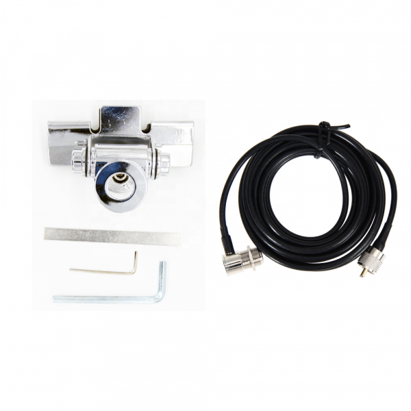 RB-400 White Car Mobile Radio Antenna Mount Bracket with 5M RG58 Antenna Extension Cable PL-259 SO-239 For Kenwood Yaesu ICOM