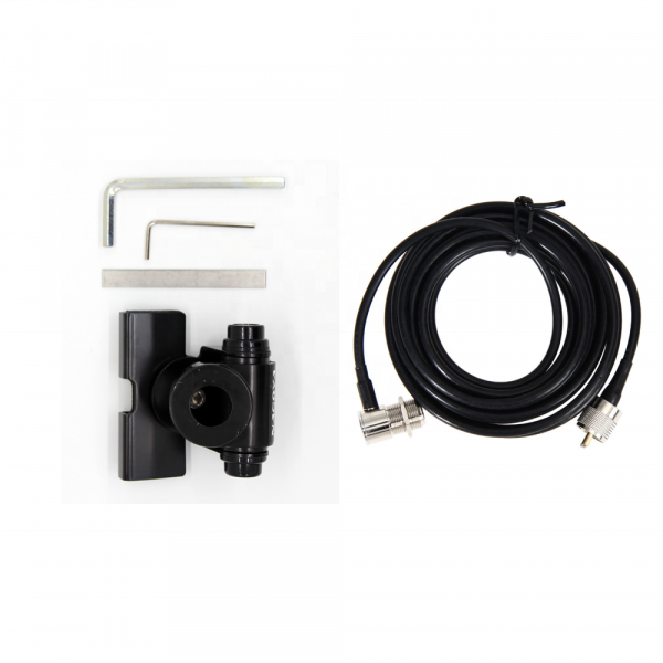 Black Car Mobile Radio Antenna Mount RB-400V Bracket with 5M RG58 Antenna Extension Cable PL-259 SO-239 For Kenwood Yaesu ICOM