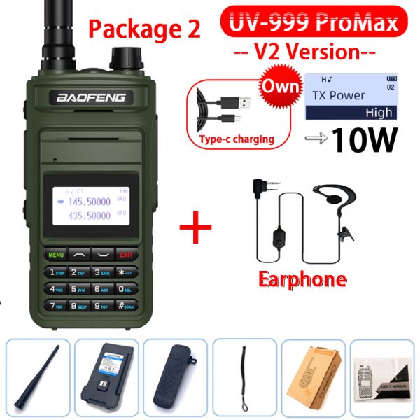 V1 V2 Version Baofeng UV-999 Pro Max 10W Long Range 999CH Dual Band FM Two Way Radio UV13 Walkie Talkie - Image 6