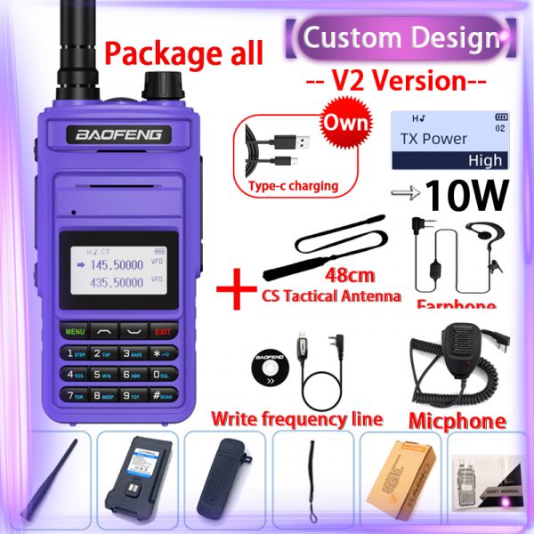 V1 V2 Version Baofeng UV-999 Pro Max 10W Long Range 999CH Dual Band FM Two Way Radio UV13 Walkie Talkie