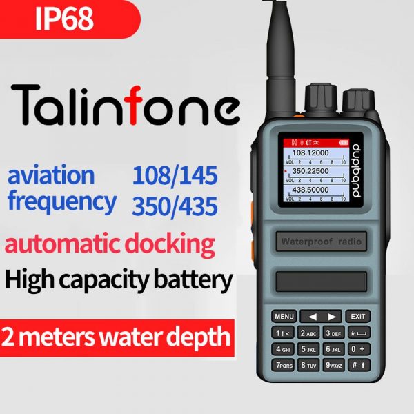 10W AM FM Intercom Talinfone 8600UV Full Band Ip68 Waterproof UHF VHF Civil Aviation Police Two Way Radio