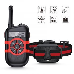Waterproof IPX7 Upgraded 300m Dog Training Collar Intercom Transmitter Remote Control Electric Shock Vibration Sound with Lock