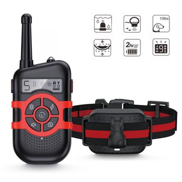 Waterproof IPX7 Upgraded 300m Dog Training Collar Intercom Transmitter Remote Control Electric Shock Vibration Sound with Lock