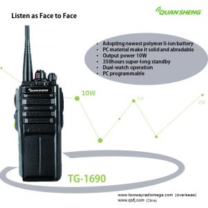 10W Portable Transceiver Quansheng TG-1690 UHF Portable Wireless Intercom Walkie-Talkies CB Communicador Radio E