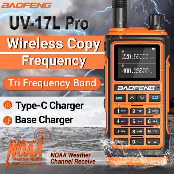 Baofeng UV-17L Pro Tri Band Wireless Copy Frequency Waterproof Walkie Talkie 16KM S22 Long Range UV-5R Ham Two Way Radio