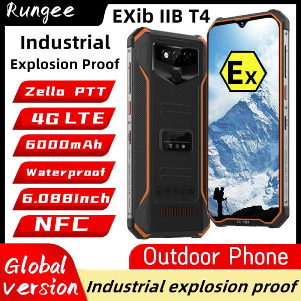 Rungee 819 Explosion Proof Zello PTT Phone IP68 Waterpoof Rugged Outdoor 4G LTE 6G+128G GPS Android 11 PTT Octa Core NFC OTG