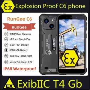 Rungee C6 Explosion proof IP68 Waterproof Zello PTT Smartphone 5.93" HD 4G+64G Android 12 Mobile Phone 20M Quad Core Cell phone